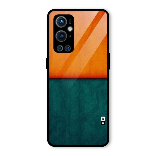 Orange Green Shade Glass Back Case for OnePlus 9 Pro