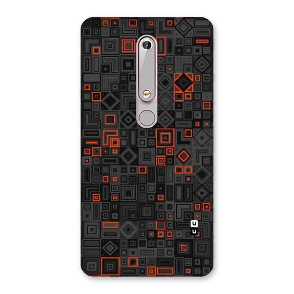 Orange Shapes Abstract Back Case for Nokia 6.1
