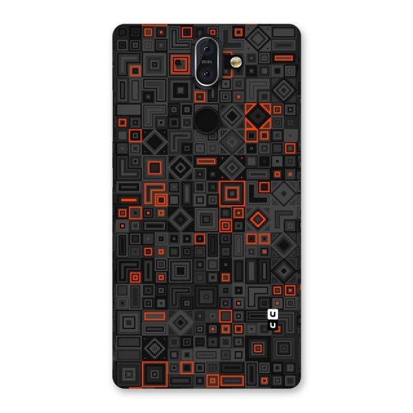 Orange Shapes Abstract Back Case for Nokia 8 Sirocco