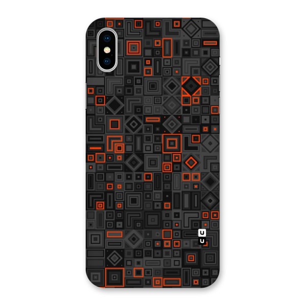 Orange Shapes Abstract Back Case for iPhone XS
