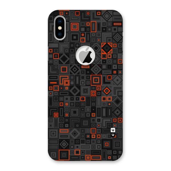 Orange Shapes Abstract Back Case for iPhone XS Logo Cut