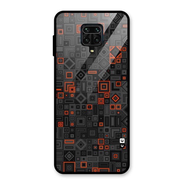 Orange Shapes Abstract Glass Back Case for Redmi Note 9 Pro
