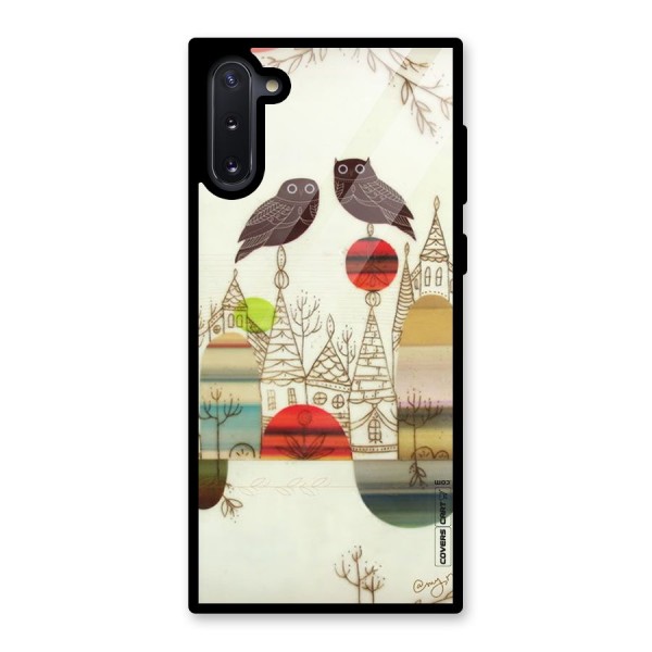 Owl Art Glass Back Case for Galaxy Note 10