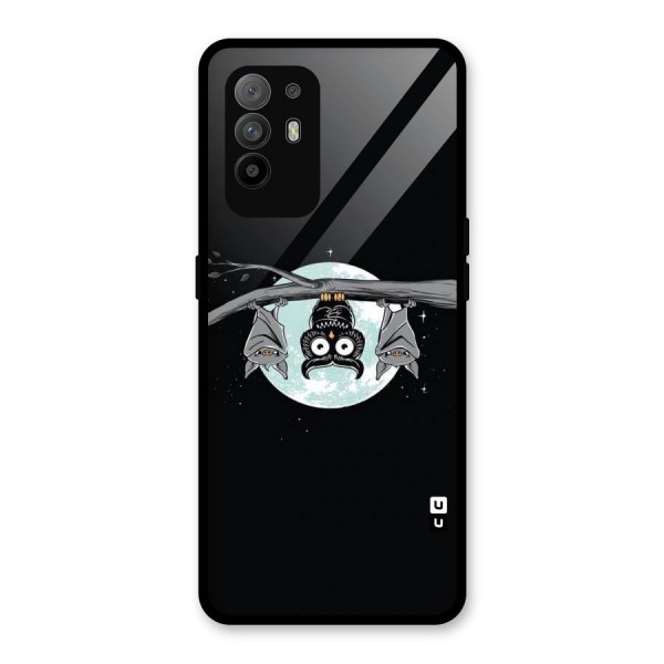 Owl Hanging Glass Back Case for Oppo F19 Pro Plus 5G