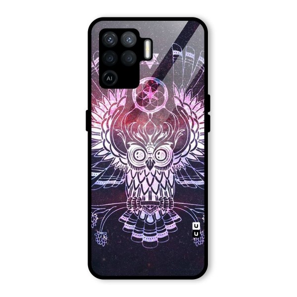Owl Quirk Swag Glass Back Case for Oppo F19 Pro