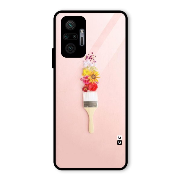 Painted Flowers Glass Back Case for Redmi Note 10 Pro Max