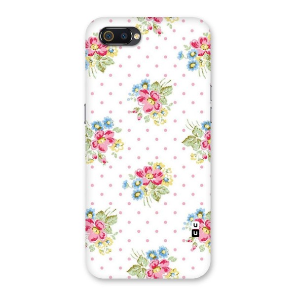Painted Polka Floral Back Case for Realme C2