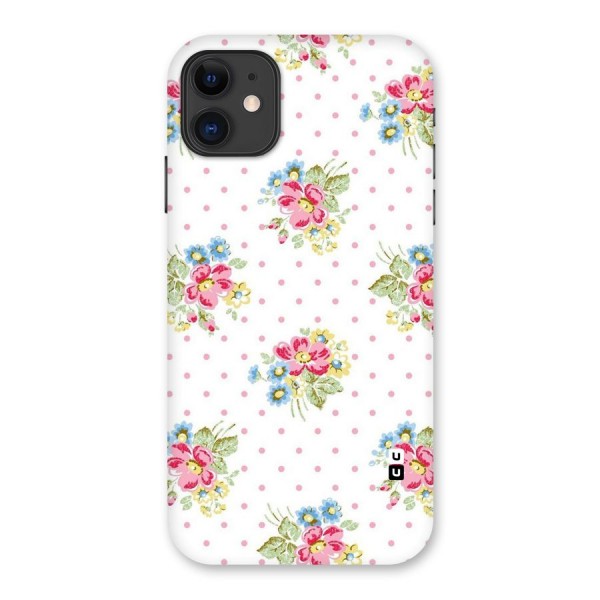Painted Polka Floral Back Case for iPhone 11