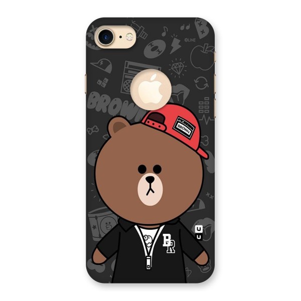 Panda Brown Back Case for iPhone 7 Logo Cut