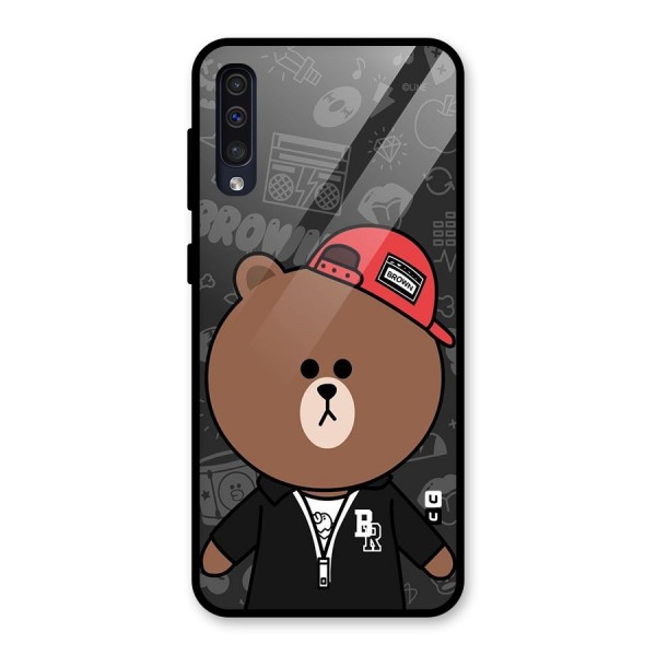 Panda Brown Glass Back Case for Galaxy A50s