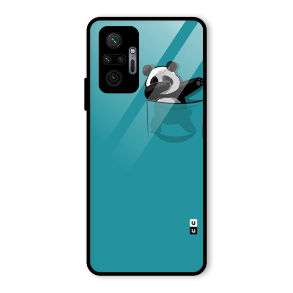 Panda Dabbing Away Glass Back Case for Redmi Note 10 Pro