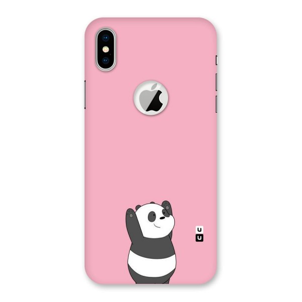 Panda Handsup Back Case for iPhone XS Logo Cut