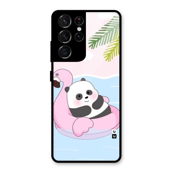 Panda Swim Glass Back Case for Galaxy S21 Ultra 5G