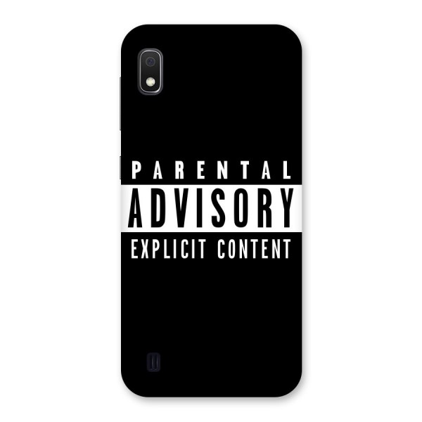 Parental Advisory Label Back Case for Galaxy A10