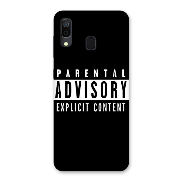 Parental Advisory Label Back Case for Galaxy A20