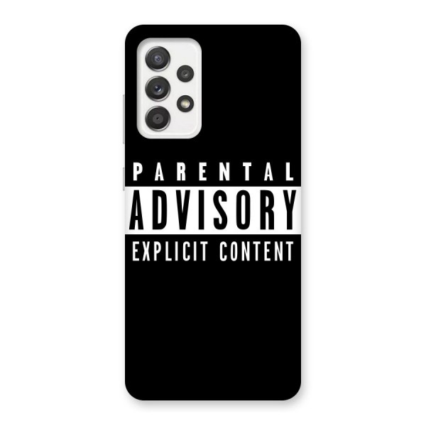 Parental Advisory Label Back Case for Galaxy A52