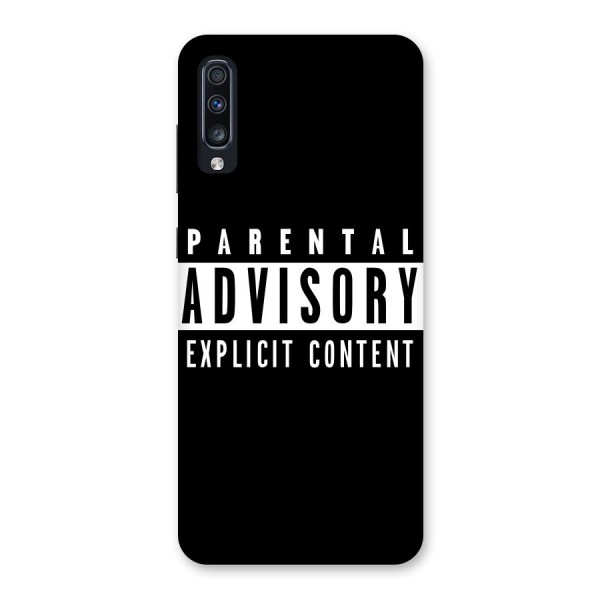 Parental Advisory Label Back Case for Galaxy A70