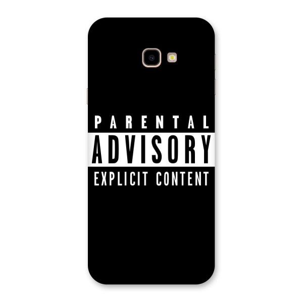 Parental Advisory Label Back Case for Galaxy J4 Plus