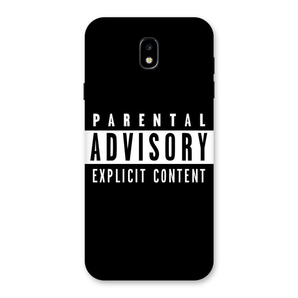 Parental Advisory Label Back Case for Galaxy J7 Pro