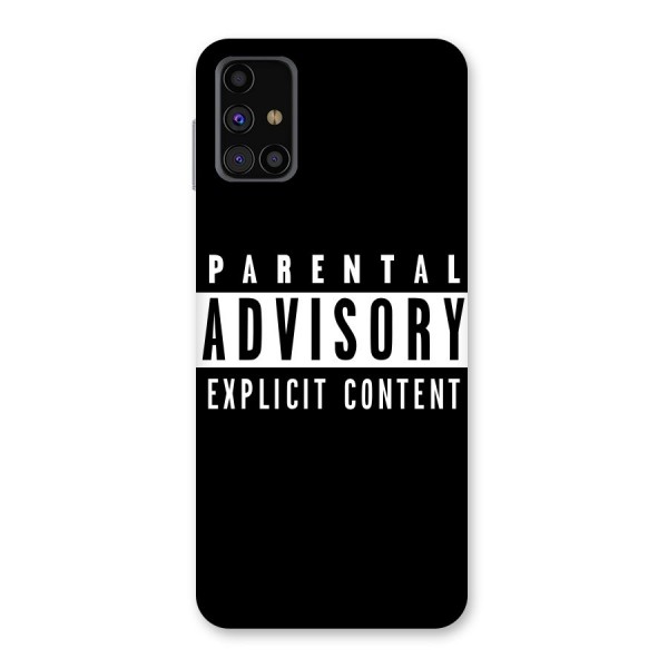 Parental Advisory Label Back Case for Galaxy M31s