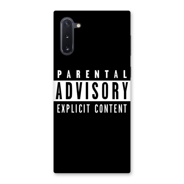Parental Advisory Label Back Case for Galaxy Note 10