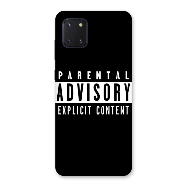 Parental Advisory Label Back Case for Galaxy Note 10 Lite