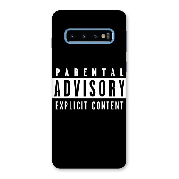 Parental Advisory Label Back Case for Galaxy S10