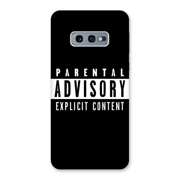 Parental Advisory Label Back Case for Galaxy S10e