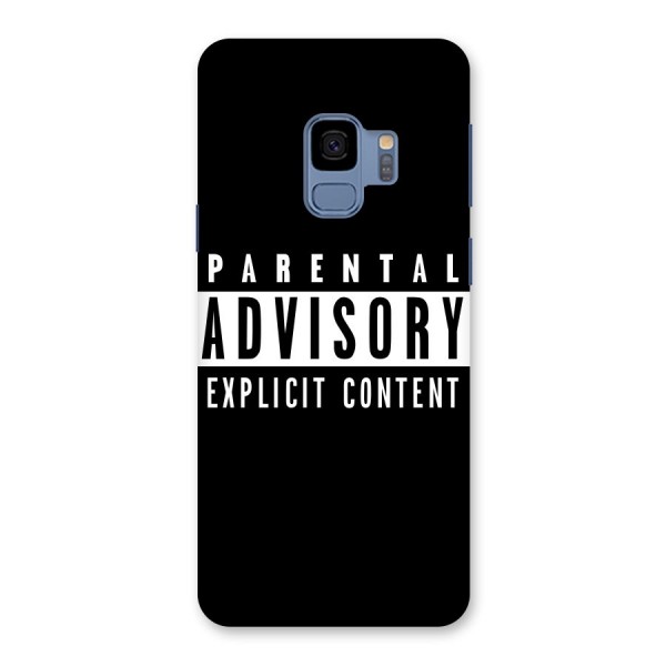 Parental Advisory Label Back Case for Galaxy S9