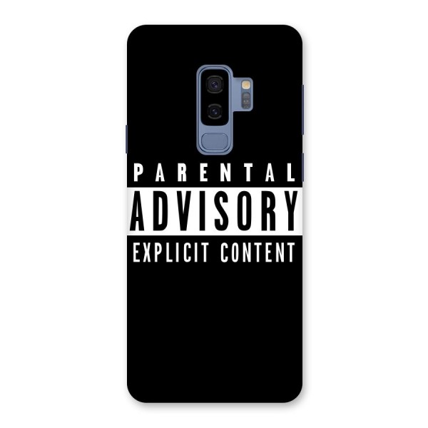 Parental Advisory Label Back Case for Galaxy S9 Plus