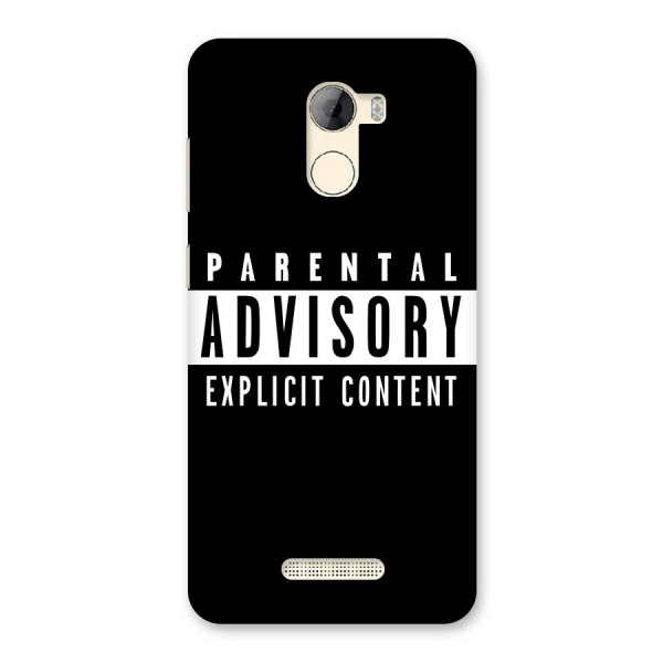 Parental Advisory Label Back Case for Gionee A1 LIte