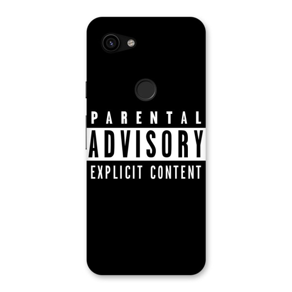 Parental Advisory Label Back Case for Google Pixel 3a