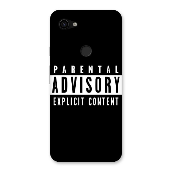 Parental Advisory Label Back Case for Google Pixel 3a XL