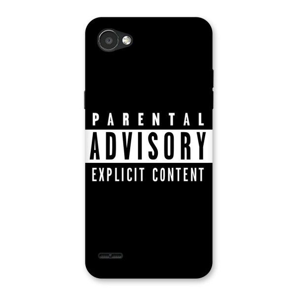 Parental Advisory Label Back Case for LG Q6