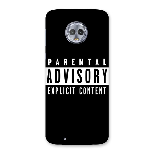 Parental Advisory Label Back Case for Moto G6