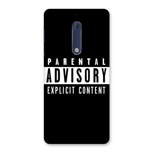 Parental Advisory Label Back Case for Nokia 5