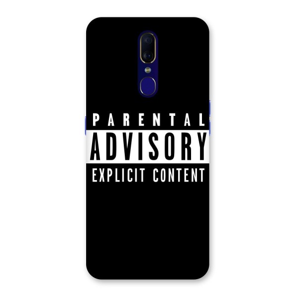 Parental Advisory Label Back Case for Oppo F11