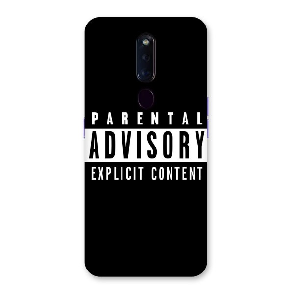Parental Advisory Label Back Case for Oppo F11 Pro