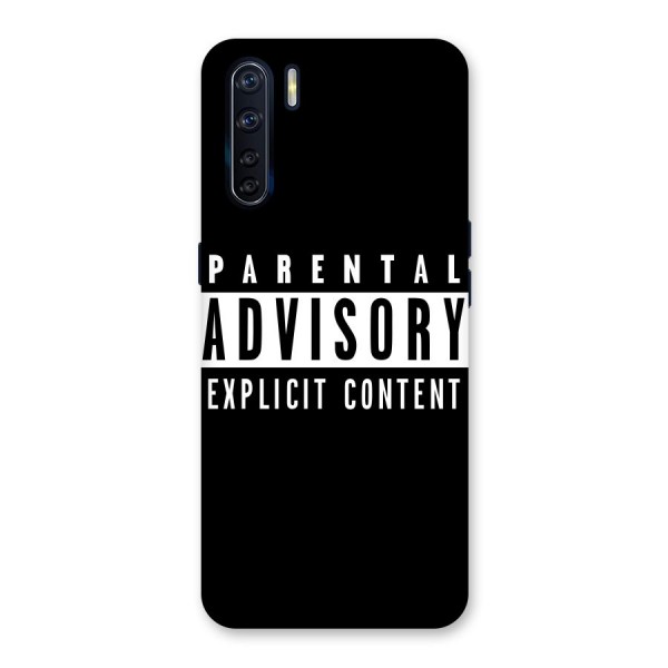 Parental Advisory Label Back Case for Oppo F15