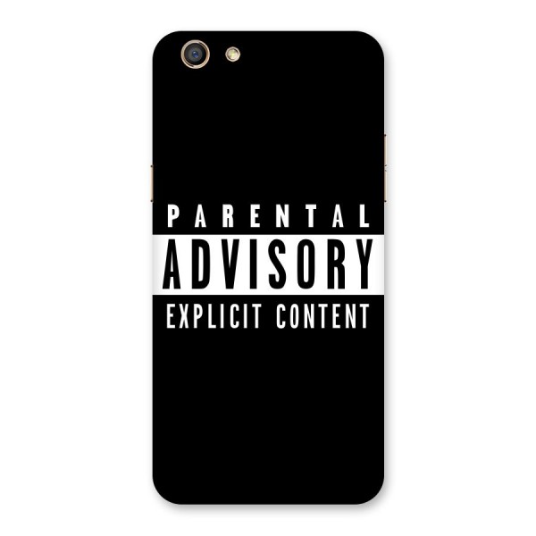 Parental Advisory Label Back Case for Oppo F3