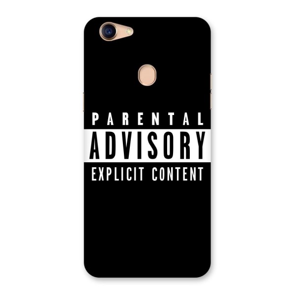Parental Advisory Label Back Case for Oppo F5 Youth
