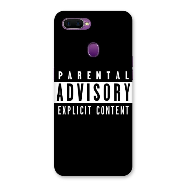 Parental Advisory Label Back Case for Oppo F9