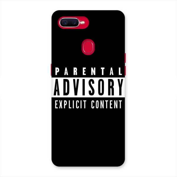 Parental Advisory Label Back Case for Oppo F9 Pro