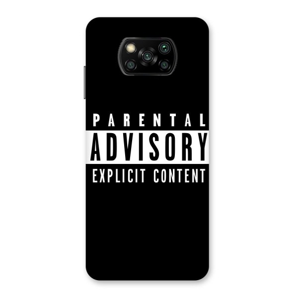 Parental Advisory Label Back Case for Poco X3