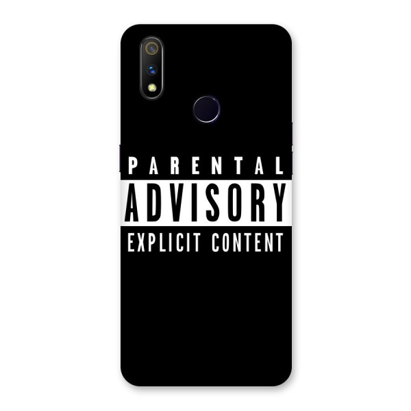 Parental Advisory Label Back Case for Realme 3 Pro
