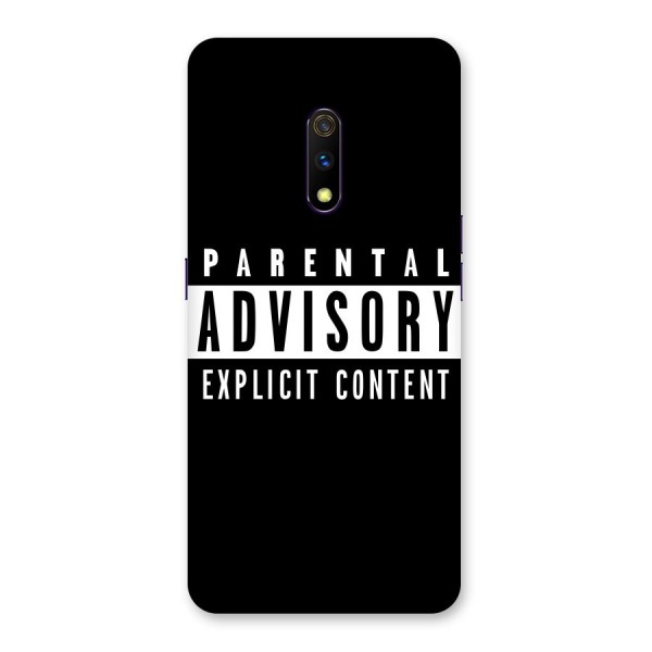 Parental Advisory Label Back Case for Realme X