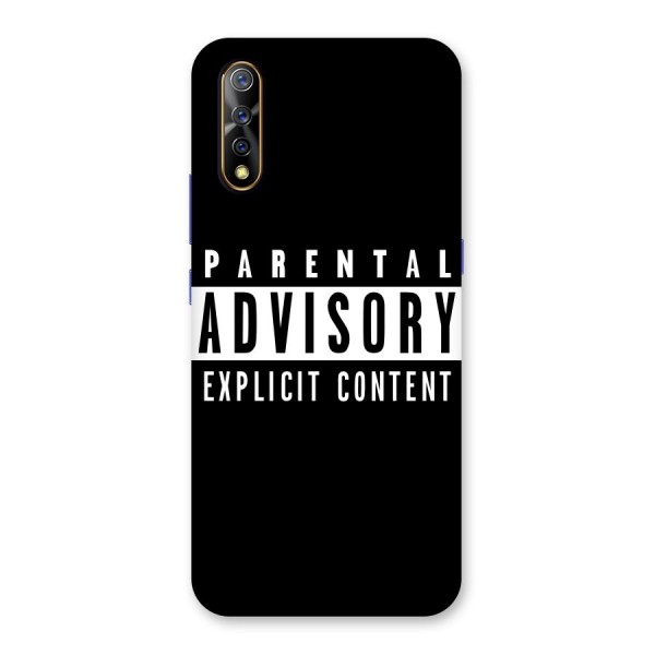 Parental Advisory Label Back Case for Vivo S1