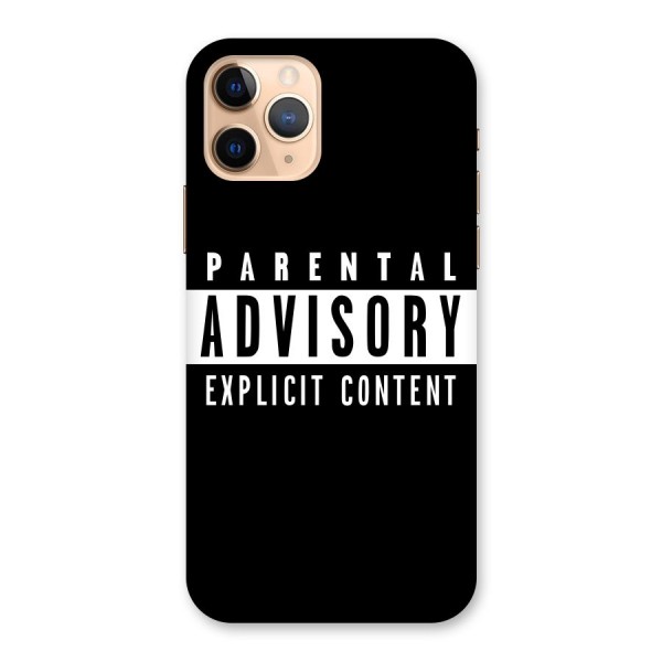 Parental Advisory Label Back Case for iPhone 11 Pro