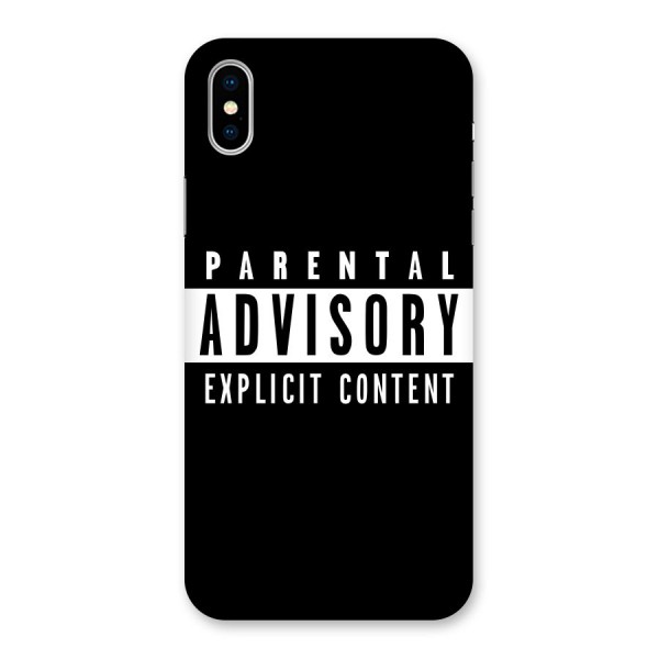 Parental Advisory Label Back Case for iPhone XS