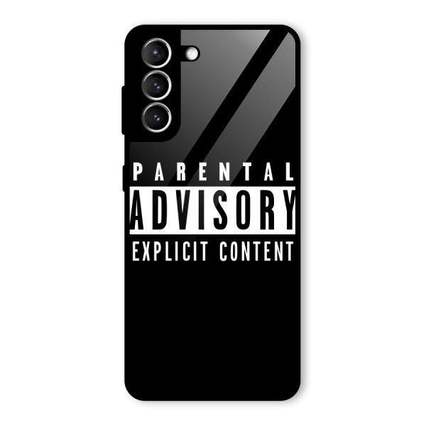 Parental Advisory Label Glass Back Case for Galaxy S21 5G